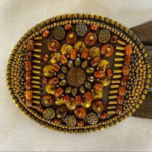 NWT Chicos brown leather belt size L